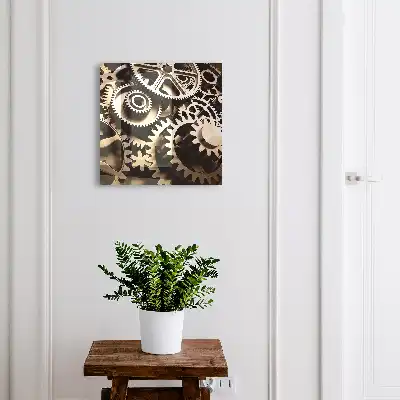 Wall mounted key cabinet Mechanical symbiosis of metallic colors