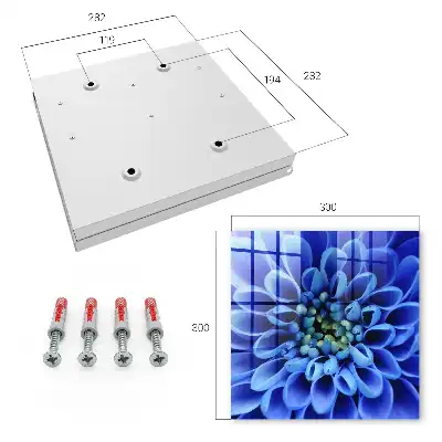 Wall mounted key box A blue flower spirals