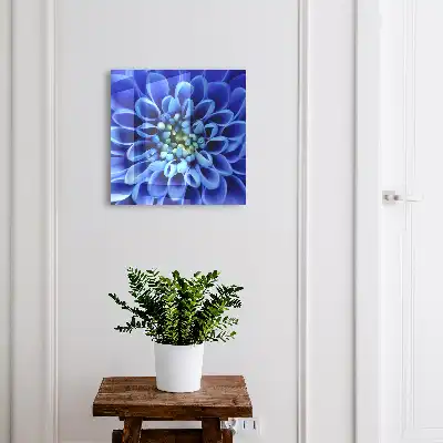 Wall mounted key box A blue flower spirals