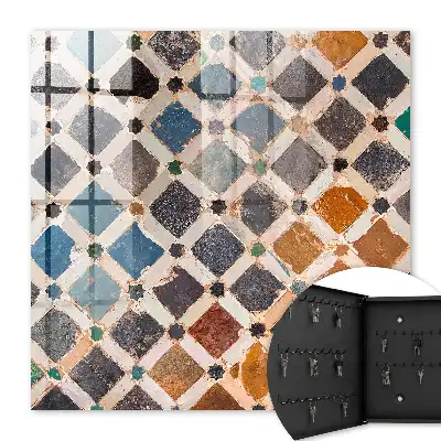 Wall mounted key cabinet A colorful mosaic full of life