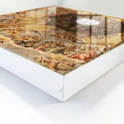 Decorative key box Religious frescoes detail the dome