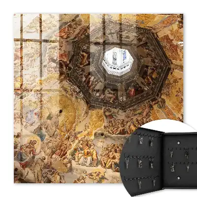 Decorative key box Religious frescoes detail the dome