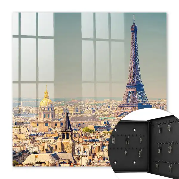 Wall mounted key cabinet Eiffel tower in the background