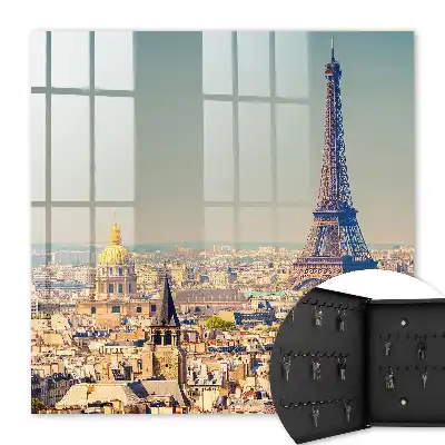 Wall mounted key cabinet Eiffel tower in the background