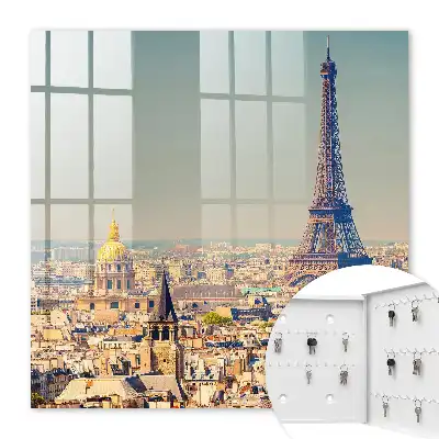 Wall mounted key cabinet Eiffel tower in the background