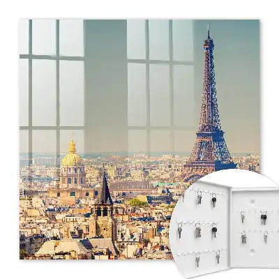 Wall mounted key cabinet Eiffel tower in the background