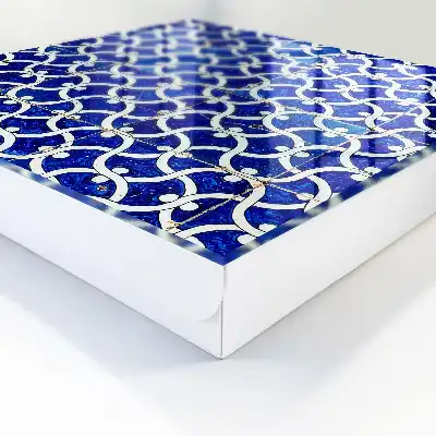 Wall mounted key cabinet Geometric white tiles with patterns