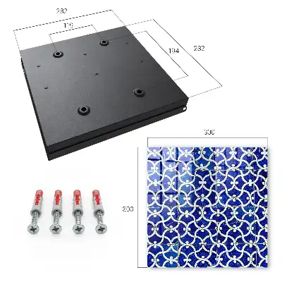 Wall mounted key cabinet Geometric white tiles with patterns