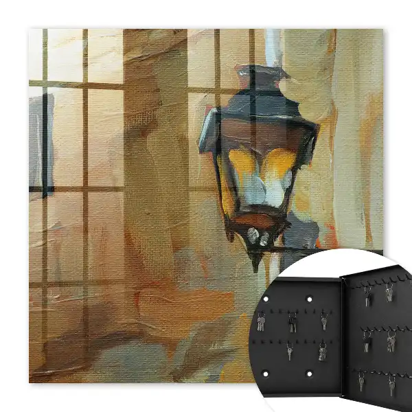 Key cabinet Retro lamp with a warm background