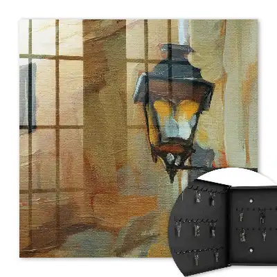 Key cabinet Retro lamp with a warm background