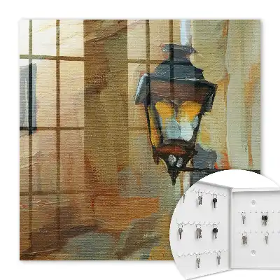 Key cabinet Retro lamp with a warm background