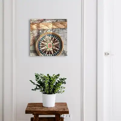 Wall mounted key box Retro style travel map