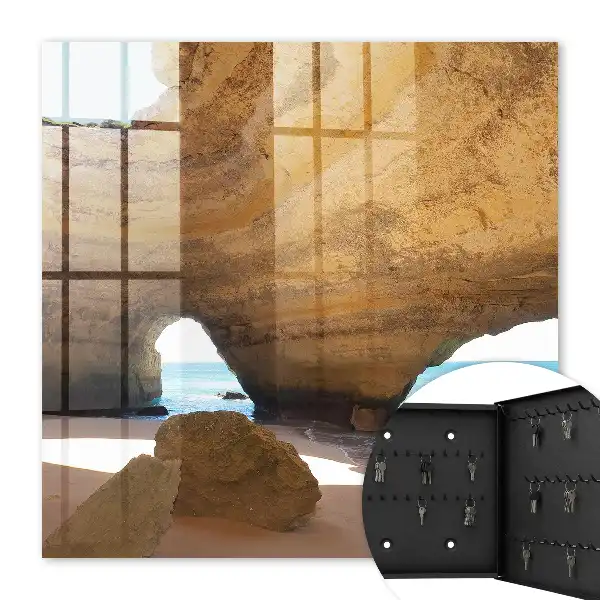 Wall mounted key box Sea cave with a blue sea