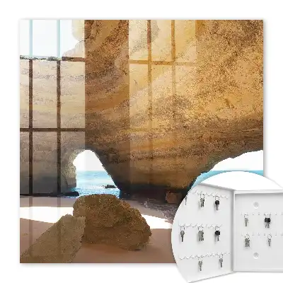 Wall mounted key box Sea cave with a blue sea