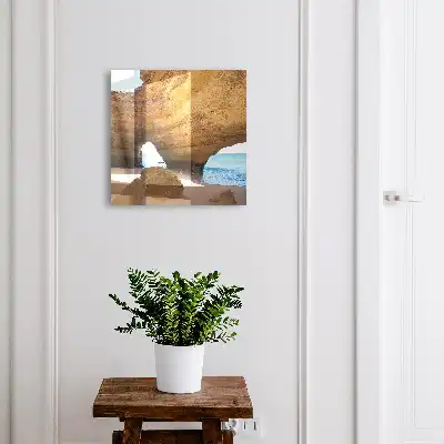 Wall mounted key box Sea cave with a blue sea