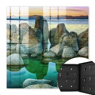 Decorative key box Mountain tranquility sunset