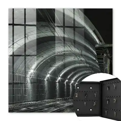 Wall mounted key cabinet Railway tunnel with dynamic curves