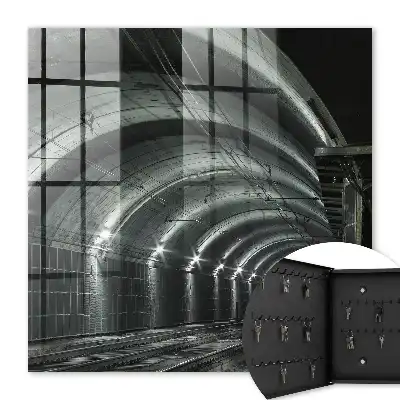 Wall mounted key cabinet Railway tunnel with dynamic curves