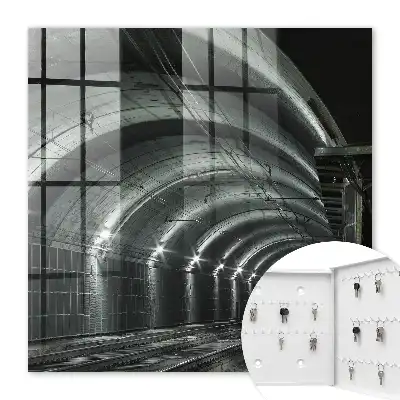 Wall mounted key cabinet Railway tunnel with dynamic curves