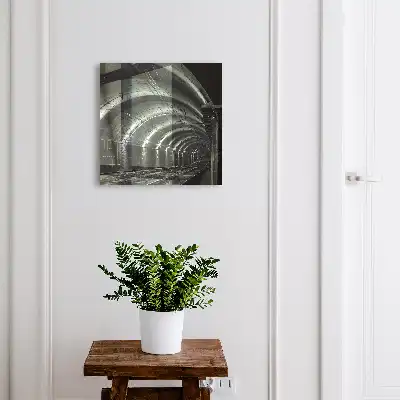 Wall mounted key cabinet Railway tunnel with dynamic curves