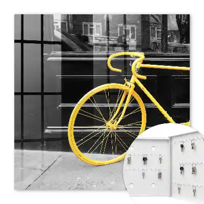 Key box for home A yellow bike in a black and white background