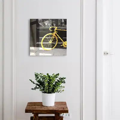 Key box for home A yellow bike in a black and white background