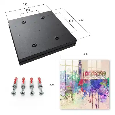 Wall mounted key cabinet Urban watercolor with spots