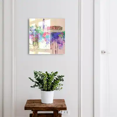 Wall mounted key cabinet Urban watercolor with spots