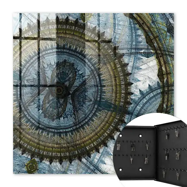 Wall mounted key box Geometric mandala harmony motif