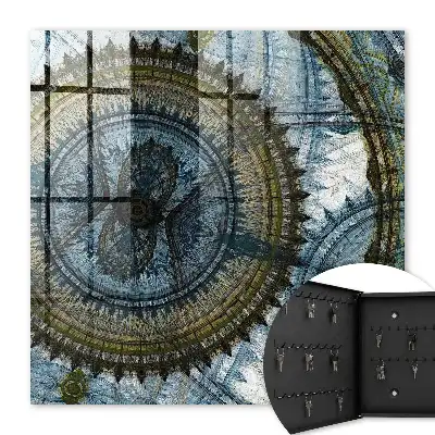 Geometric mandala harmony motif wall mounted key box