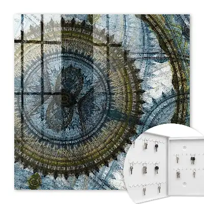 Wall mounted key box Geometric mandala harmony motif