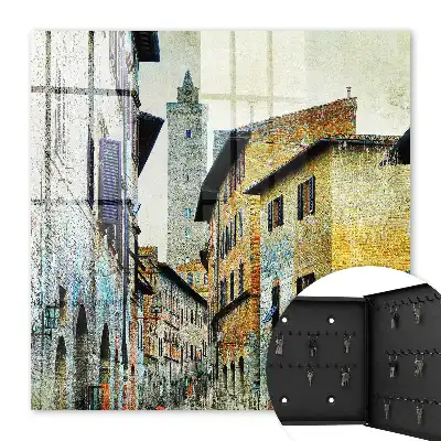 Key box for home Mediterranean street of brick and stone