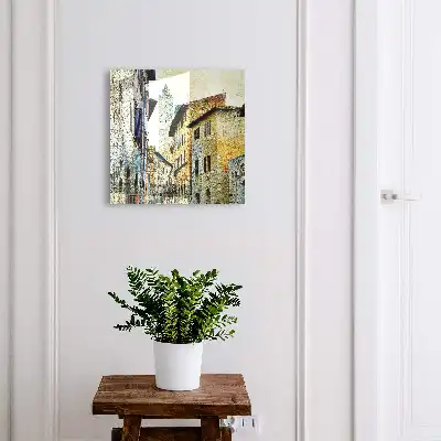 Key box for home Mediterranean street of brick and stone