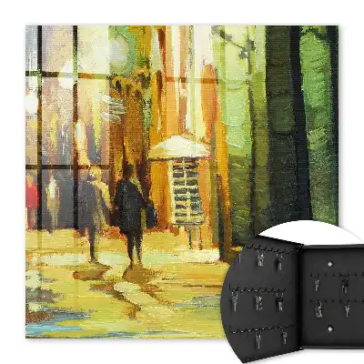 Decorative key box Night city with green tones