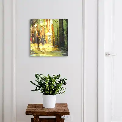 Decorative key box Night city with green tones