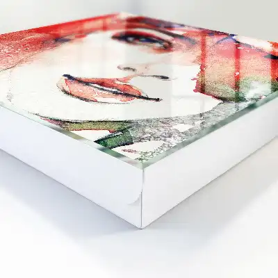 Wall mounted key cabinet Portrait of a woman in abstract colors
