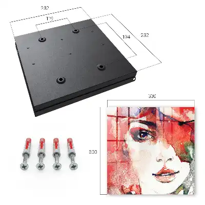 Wall mounted key cabinet Portrait of a woman in abstract colors