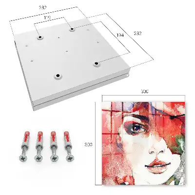 Wall mounted key cabinet Portrait of a woman in abstract colors