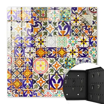Wall mounted key box Colorful tiles full of patterns