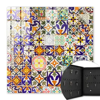 Wall mounted key box Colorful tiles full of patterns
