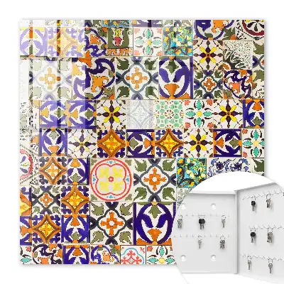 Wall mounted key box Colorful tiles full of patterns