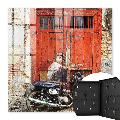 Key box for home Street art with a motorcycle painting