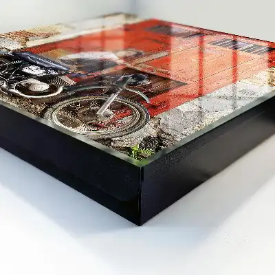 Key box for home Street art with a motorcycle painting