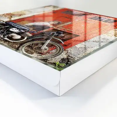 Key box for home Street art with a motorcycle painting