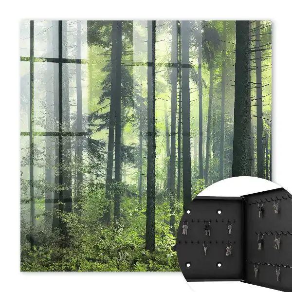 Wall mounted key cabinet Green forest of the sun