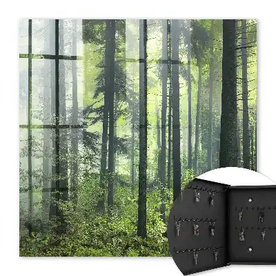 Wall mounted key cabinet Green forest of the sun
