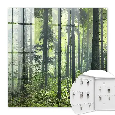Wall mounted key cabinet Green forest of the sun