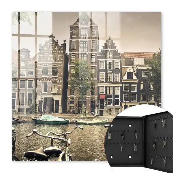 Wall mounted key cabinet Urban peace and quiet in the bicycle canal