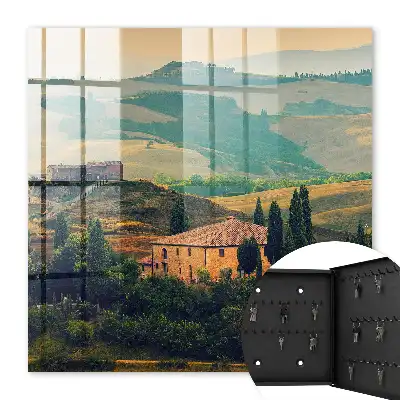Key cabinet Tuscan landscape full of cypresses