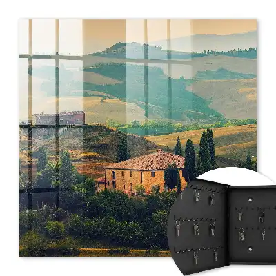 Key cabinet Tuscan landscape full of cypresses